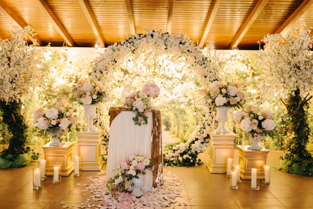 istock Closeup shot of the wedding decoration elements  at daylight 906647526