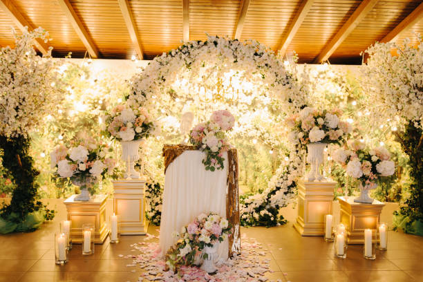 istock Closeup shot of the wedding decoration elements  at daylight 906647636