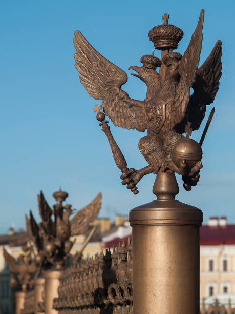 istock Three-headed eagle on Palace Square in Saint-Petersburg, Russia 906647690