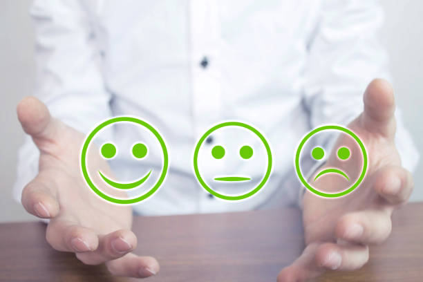 istock Businessman showing types of icon mood. 906648880