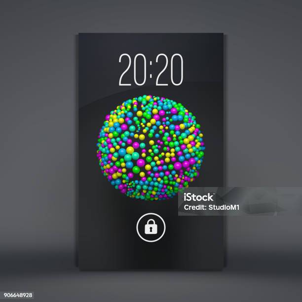Android Lock Screen Vector Modern Lock Screen For Mobile Apps Mobile Wallpaper Vector Illustration ...