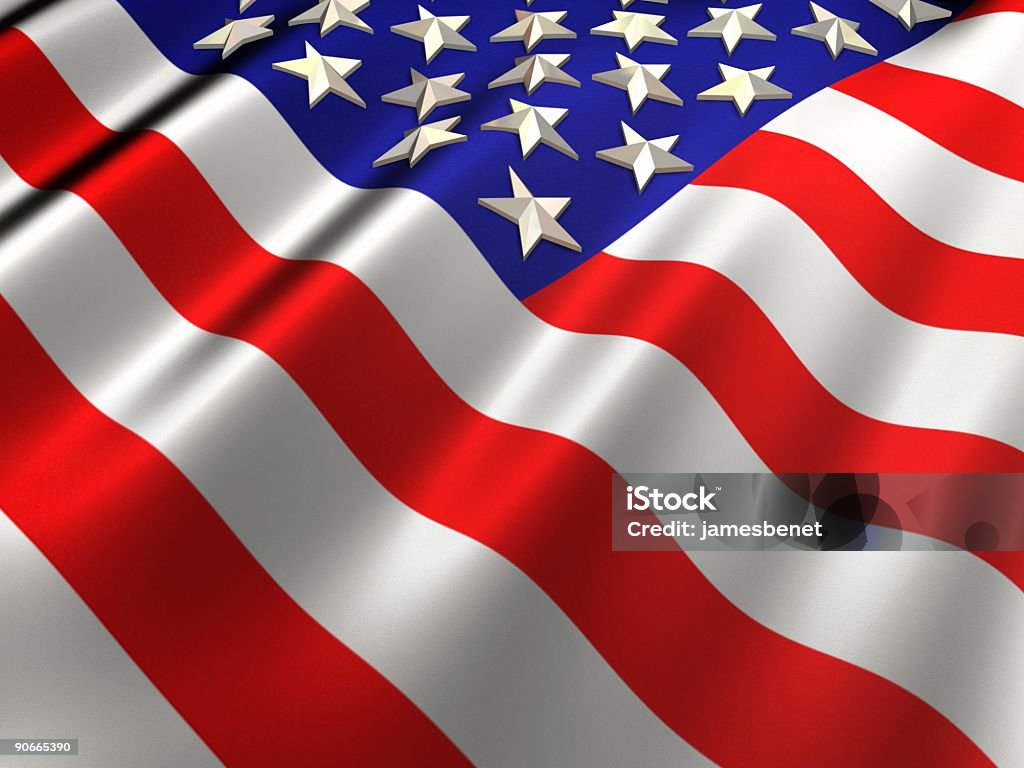 3 D US-Flagge - Lizenzfrei 4. Juli Stock-Foto