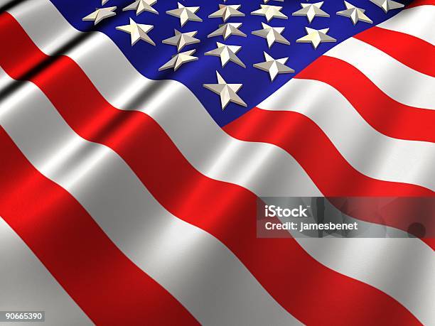 3 D Usflagge Stockfoto und mehr Bilder von 4. Juli - 4. Juli, Bildhintergrund, Amerikanische Flagge