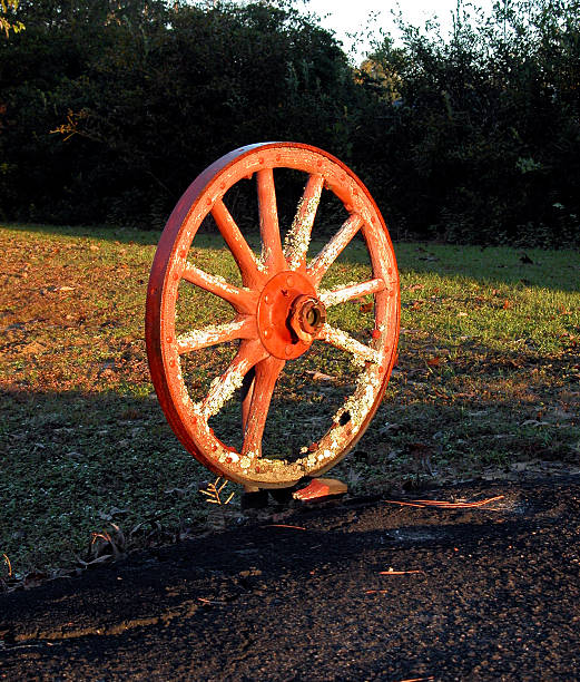old wagon wheel stock photo