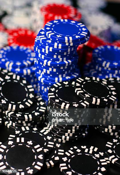 Big Blue Stack Stock Photo - Download Image Now - Color Image, Currency, Gambling