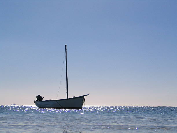 Alone at sea stock photo