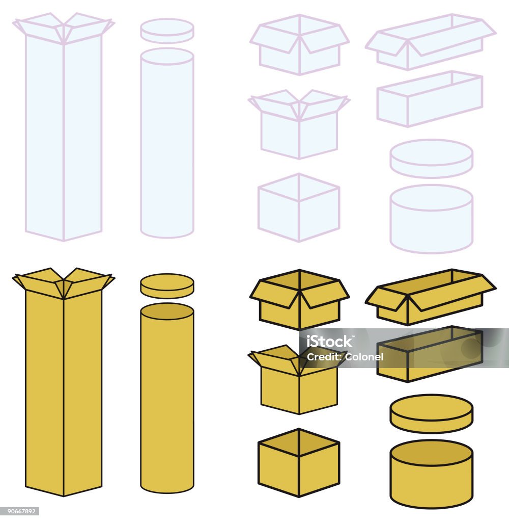 Pouco boxy (Vector - Royalty-free Alto - Descrição Física Ilustração de stock