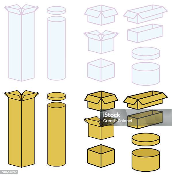 Pouco Boxy Vector - Arte vetorial de stock e mais imagens de Alto - Descrição Física - Alto - Descrição Física, Banda desenhada - Produto Artístico, Caixa