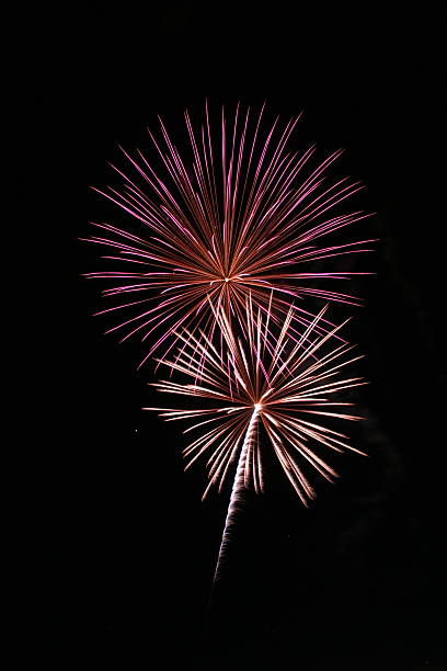 Double Fireworks stock photo