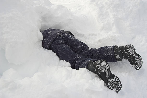 Buried in Snow stock photo