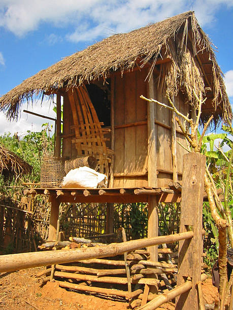 istock small hut  dusy village laos 90669885