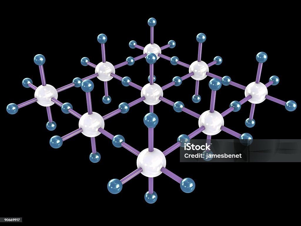 Molecule Grid (3D)  Chemistry Stock Photo