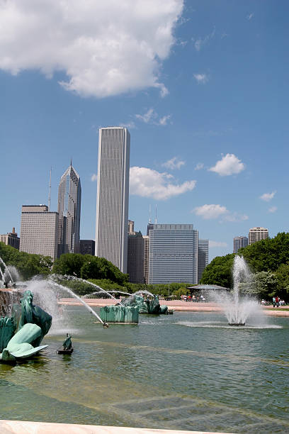 Chicago from Grant Park  aon center chicago photos stock pictures, royalty-free photos & images