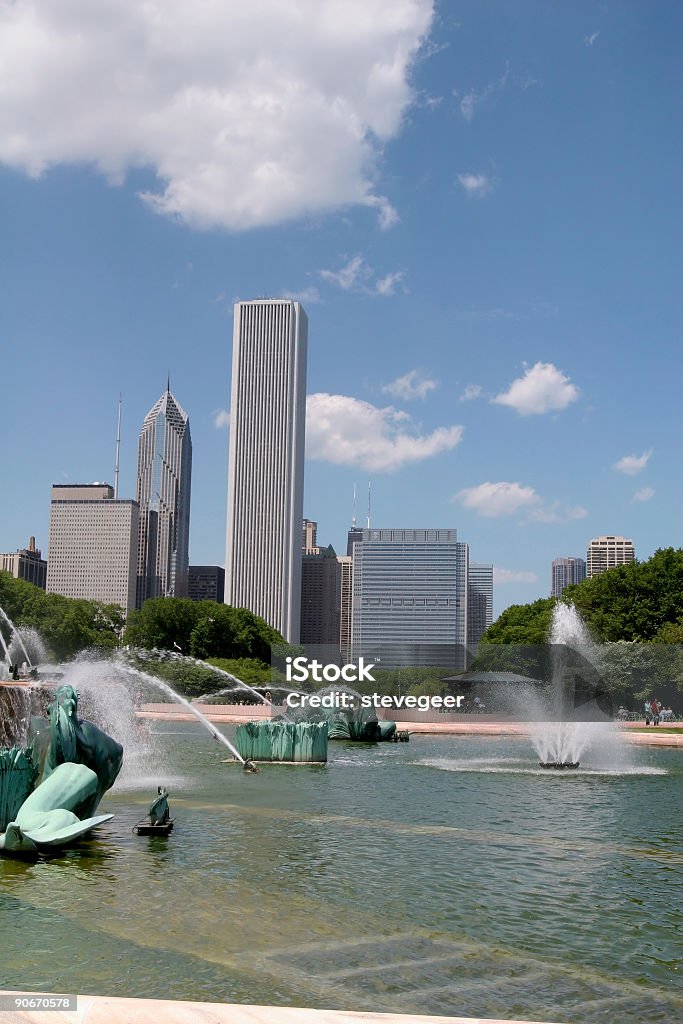 Chicago od Grant Park - Zbiór zdjęć royalty-free (Aon Center - Chicago)