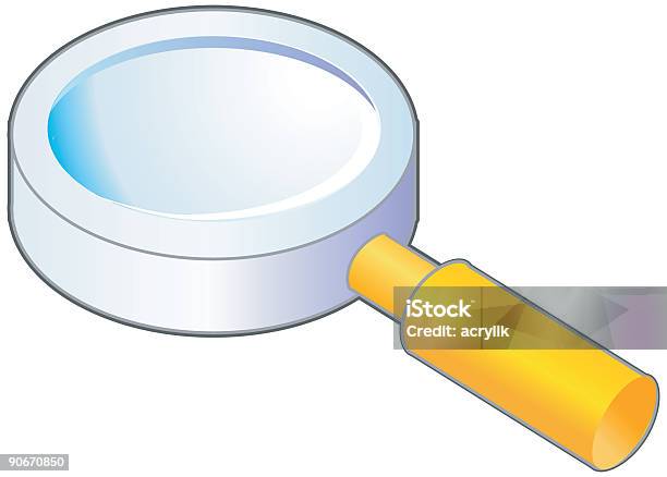 Увеличительное Стекло Векторные — стоковая векторная графика и другие изображения на тему Без людей - Без людей, Белый, Белый фон