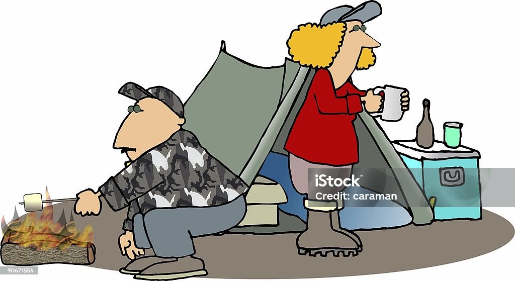 I campeggiatori - Illustrazione stock royalty-free di Marshmallow