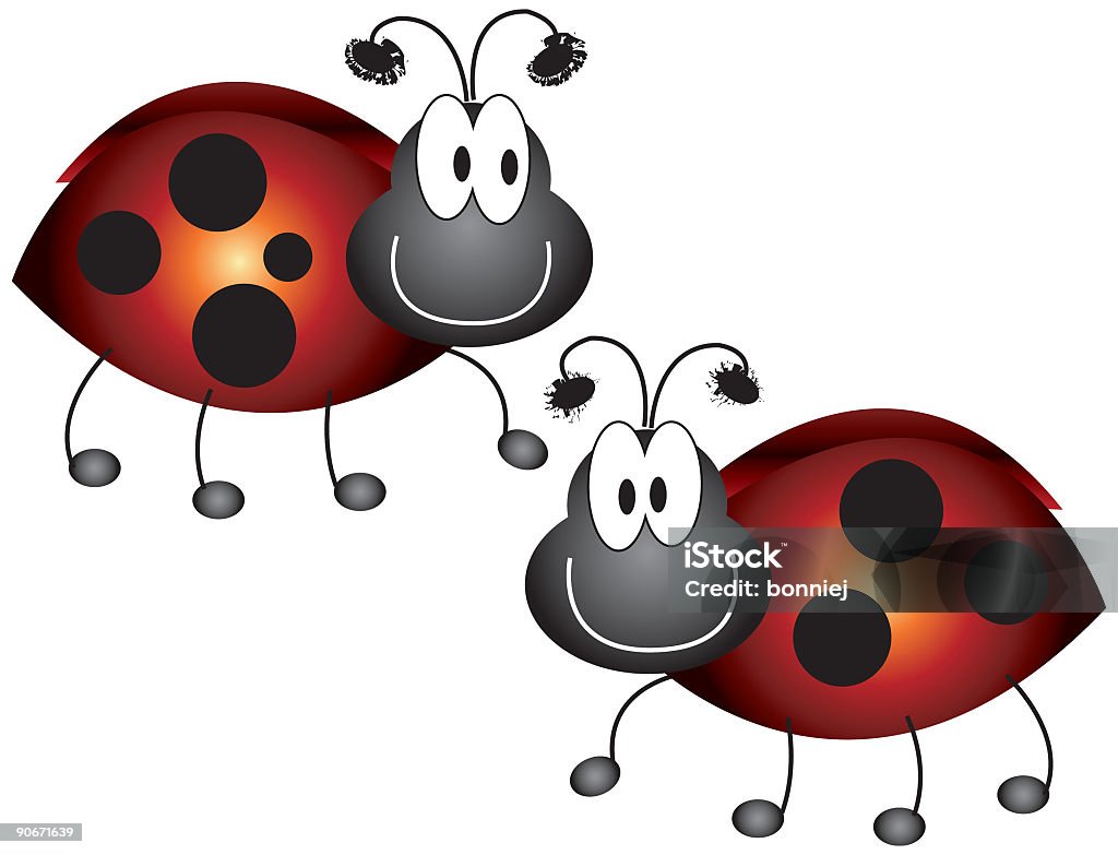 Critter 시리즈: Ladybugs (벡터 - 로열티 프리 검은색 스톡 일러스트