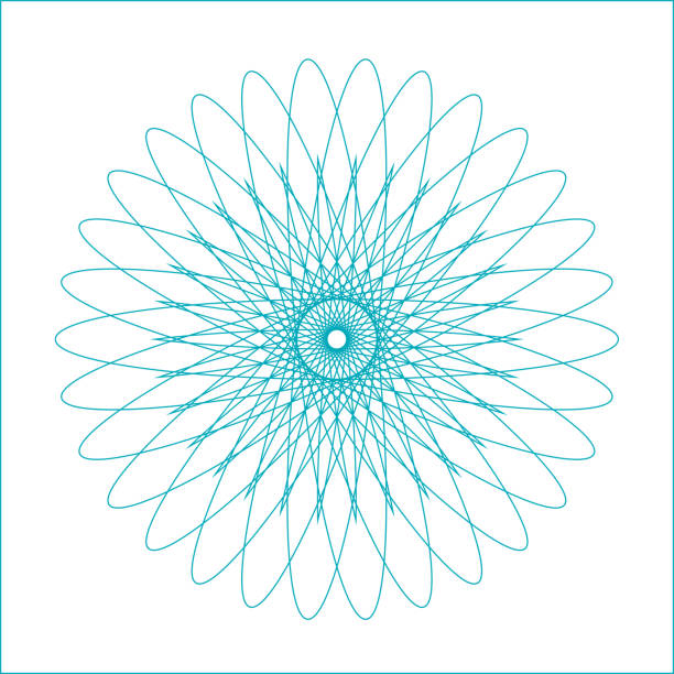 spirograph 기하학적 모양 워터 마크-벡터 흰색 배경에 고립에 적합 - hypotrochoid stock illustrations