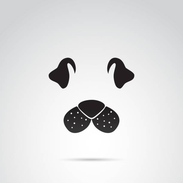 ilustrações de stock, clip art, desenhos animados e ícones de dog face vector icon. - dog black labrador retriever animal nose