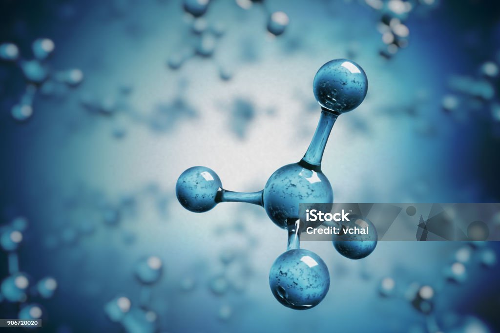 과학 개념입니다. 메탄 또는 암모늄 분자. 3D 렌더링 그림. - 로열티 프리 분자 스톡 사진