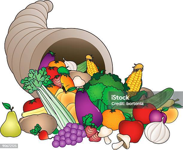 Ilustración de Cornucopia Cuerno De Muchas y más Vectores Libres de Derechos de Cornucopia - Cornucopia, Clip Art, Sin personas