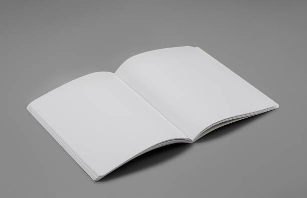 istock Mock-up magazines, book or catalog on gray table background 906723098