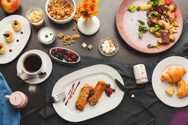 istock Restaurant breakfast with various sweet treats 906723126