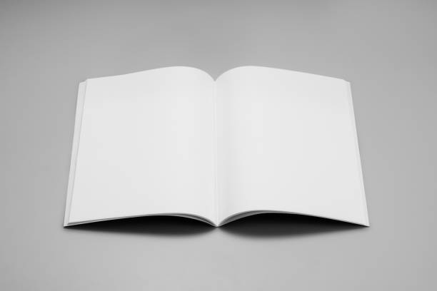 istock Mock-up magazines, book or catalog on gray table background 906723136