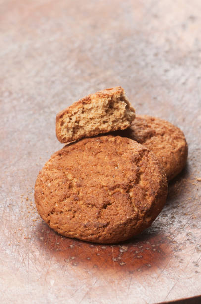 istock Oatmeal cakes on a wooden board 906726632