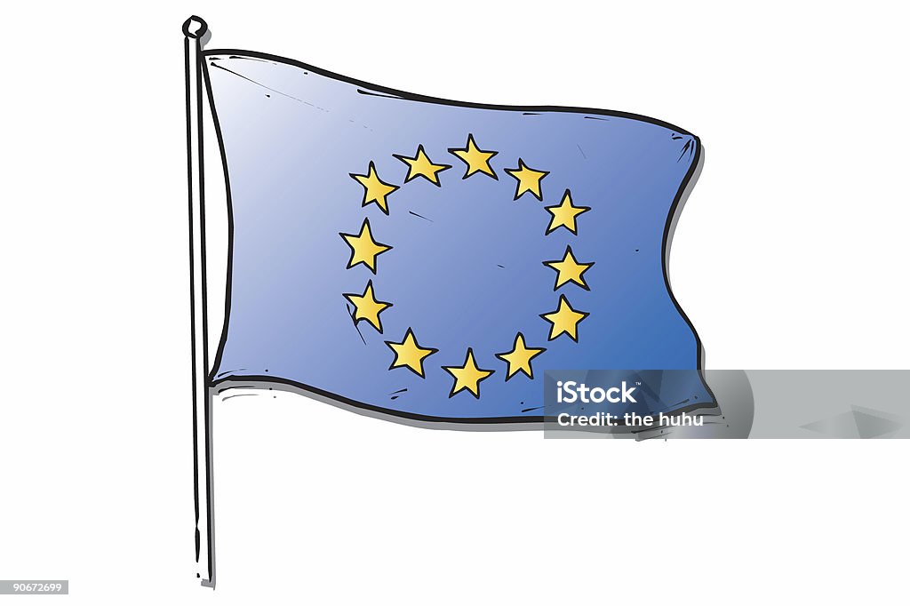 Europe Flag Europaflag Blue Stock Photo
