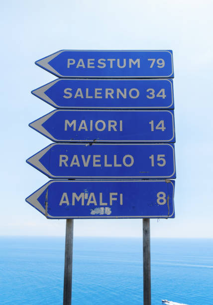 istock Amalfi coast road sign 906727912