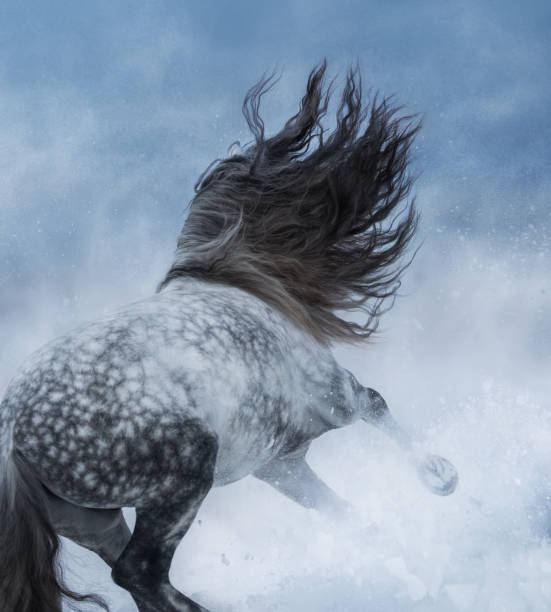 3D rendering of a blue unicorn isolated on white background
