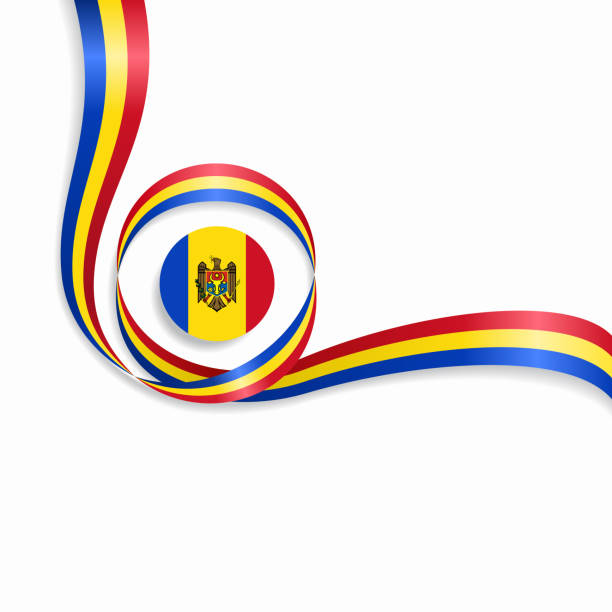 Moldovan wavy flag background. Vector illustration. Moldovan flag wavy abstract background. Vector illustration. moldovan flag stock illustrations