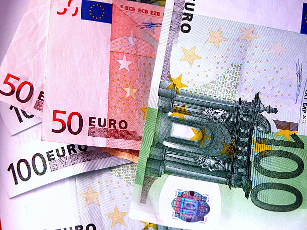 euro notes stock photo