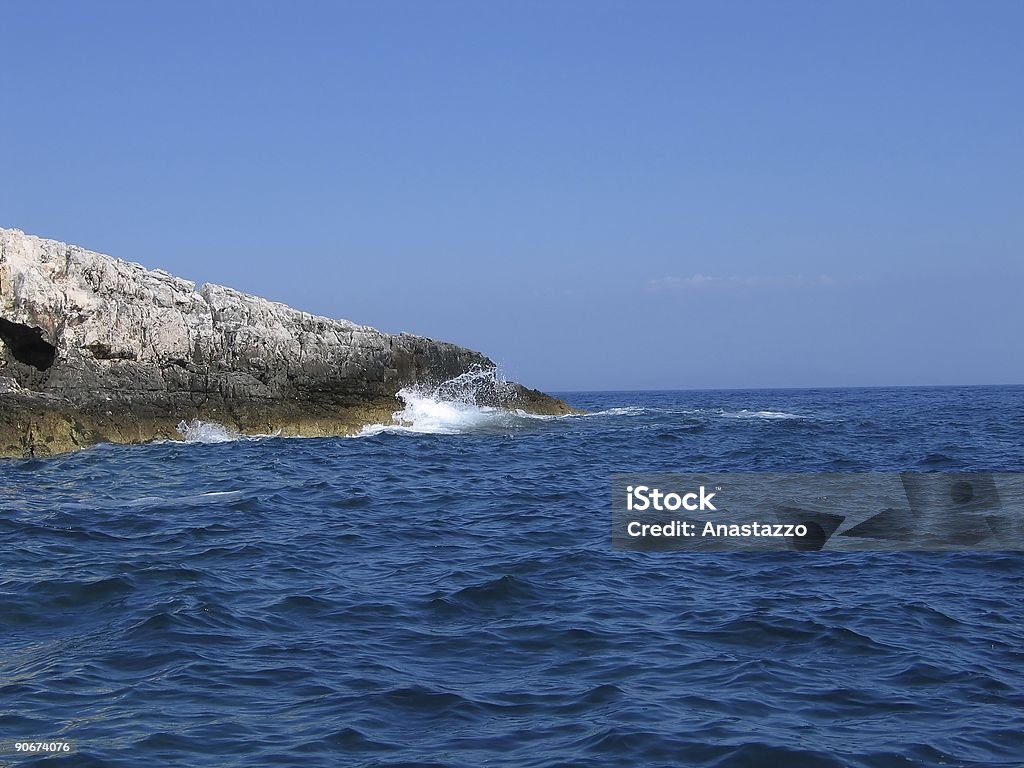 Wave blast auf felsigen Küste - Lizenzfrei Adriatisches Meer Stock-Foto