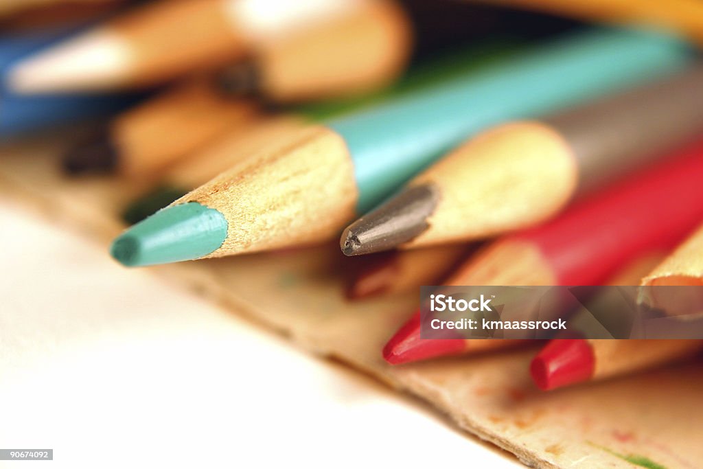 Tas de crayons de couleurs - Photo de Bleu libre de droits