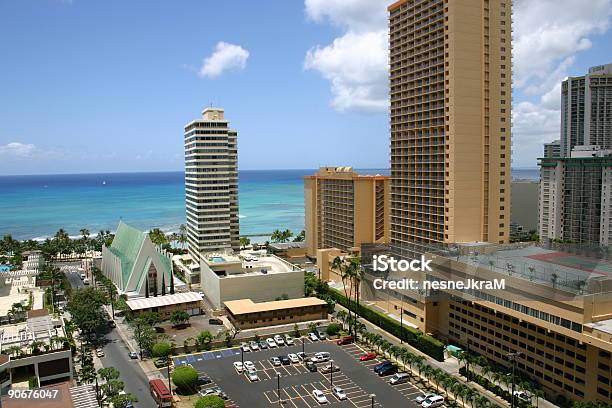 Photo libre de droit de Plage De Waikiki banque d'images et plus d'images libres de droit de Appartement - Appartement, Bleu, Bâtiment vu de l'extérieur