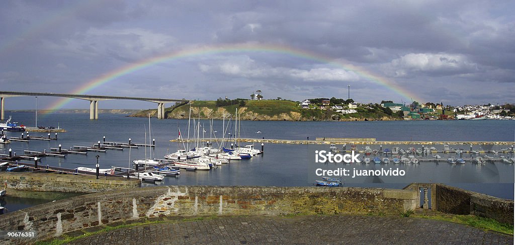 rainbow in ribadeo  Galicia Stock Photo