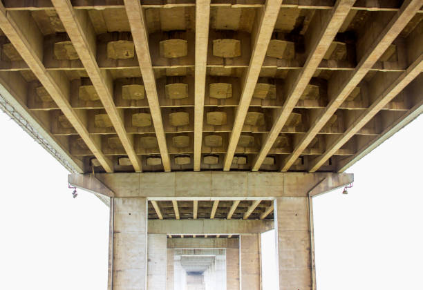 Bottom structure of the bridge in the city, a unique perspective