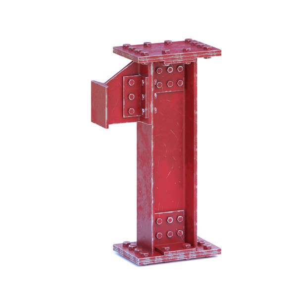 istock Steel I beam font 3d rendering number 1 906768384