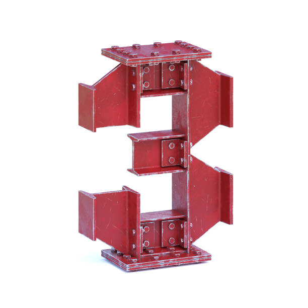 istock Steel I beam font 3d rendering number 3 906768806