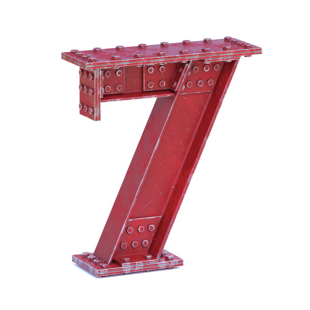 istock Steel I beam font 3d rendering number 7 906769148