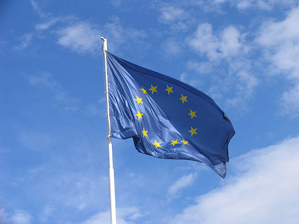 EU (European Union) flag 1/2 stock photo