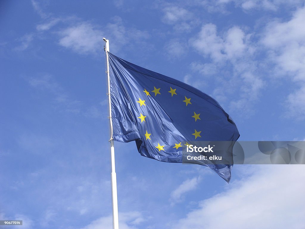 UE (União Europeia Bandeira de 1/2 - Royalty-free Acenar Foto de stock