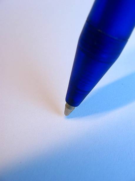 Blue ballpen closeup  inkpen stock pictures, royalty-free photos & images