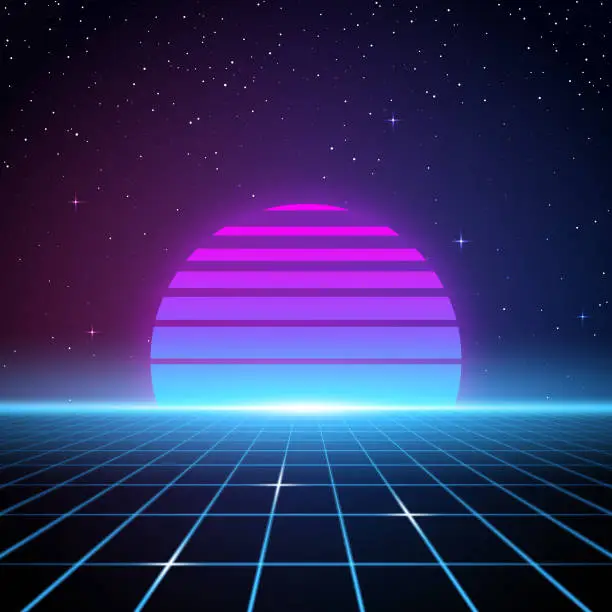 Vector illustration of Retro 80s Background