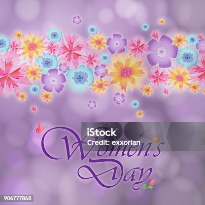 istock Women's Day Floral Bar 906777868