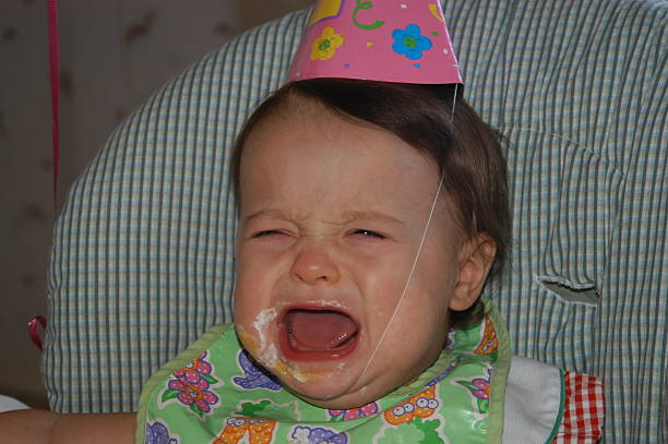 Mad Birthday Baby stock photo