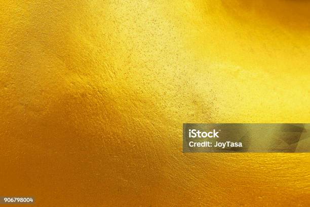 Elegant Gold Painted On Cement And Concrete Texture For Pattern And Background Stock Photo - Download Image Now