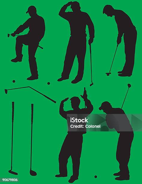 Golf Sylwetki 2 Wektor - Stockowe grafiki wektorowe i więcej obrazów Golf - Sport - Golf - Sport, Putting - Golf, Sylwetka